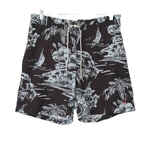 Nautica Mens Dark Brown Tropical Swim Trunks Cruise Boardshorts XL Beach